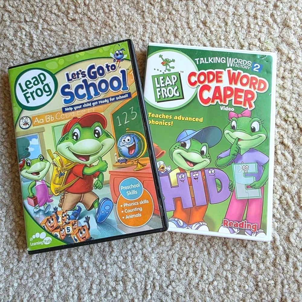 LeapFrog DVD Lot Let's Go to School Code Word Caper Phonics Kids Preschool